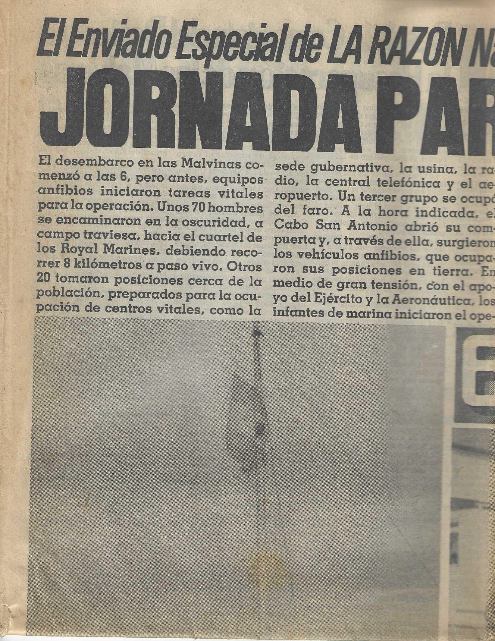 Tapa de La Razón del 3 de abril de 1982