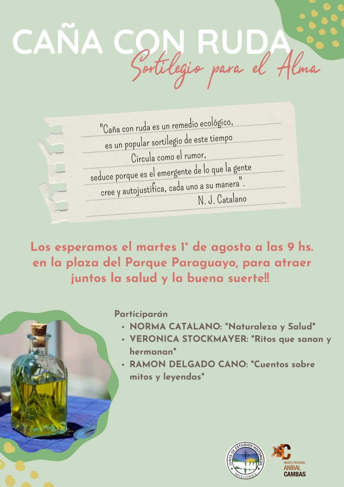 Caña con ruda, ritos, naturaleza y salud en el Museo Cambas