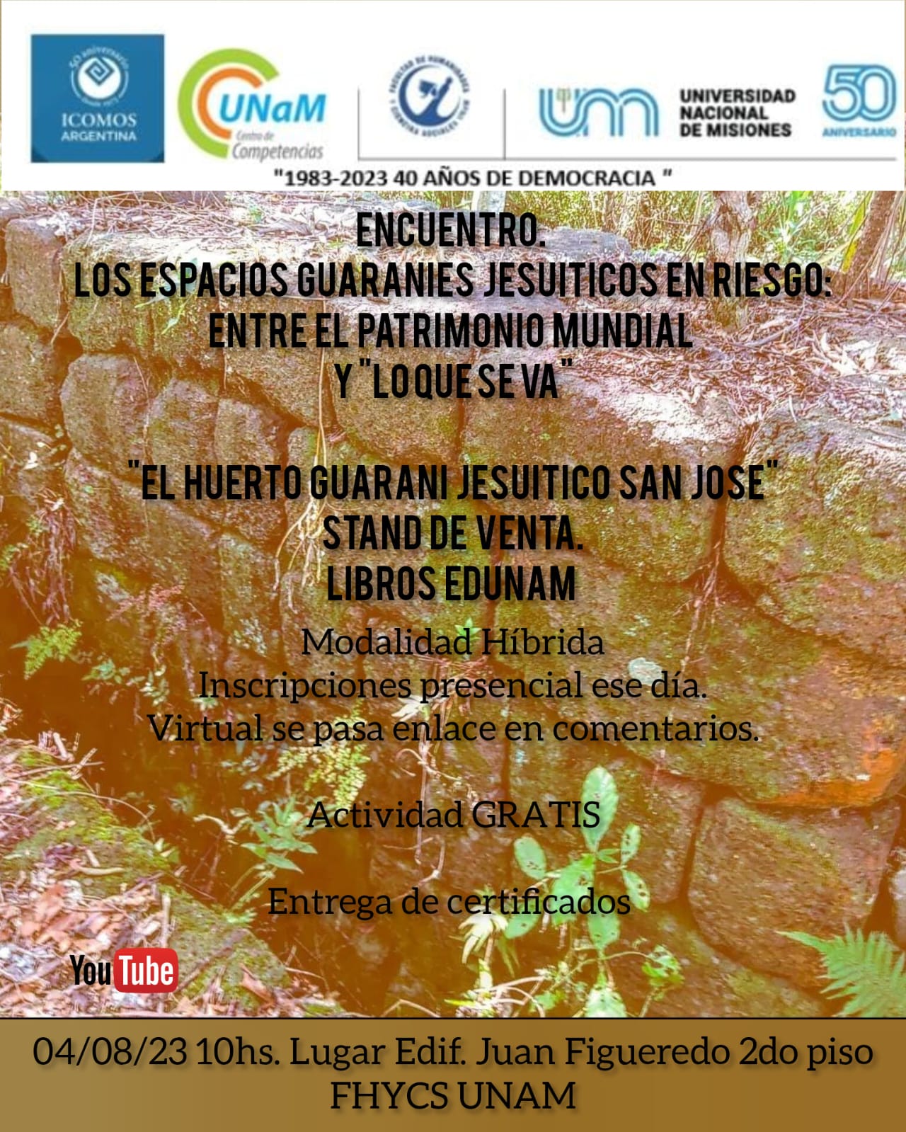 Seminario sobre espacios guaraní-jesuíticos en riesgo